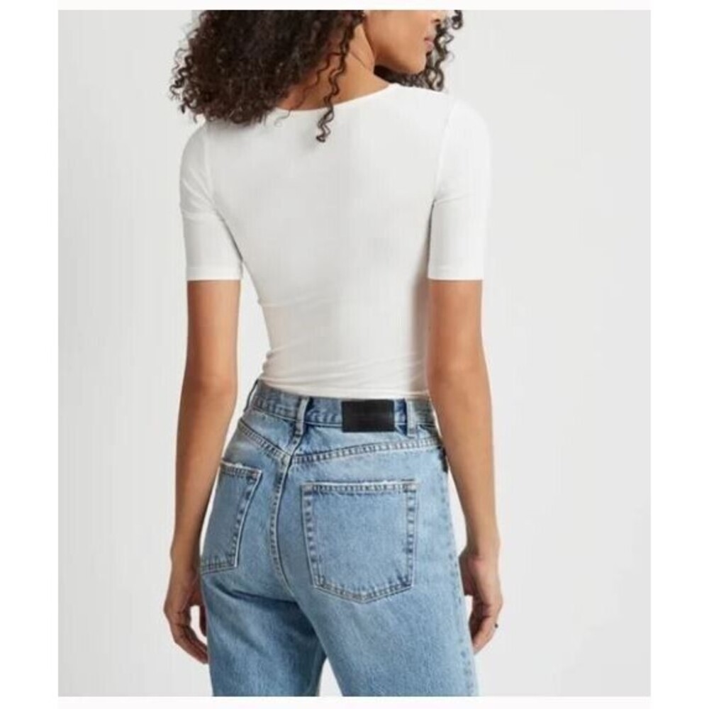 Marcella Tee NWT Top Off White Bowen Cutout Retail $102 Womens Size S - Picture 2 of 12